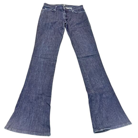 7 For All Mankind Kaylie Dark Wash Flare Leg Denim Jeans Size 29 - Picture 2 of 9